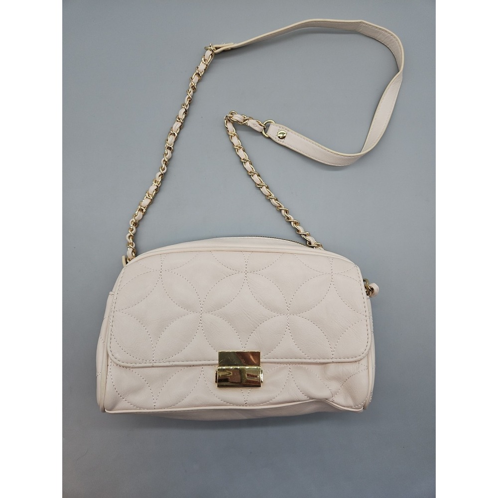 Forever 21 Blush Pink Quilted Faux Leather Shoulder Purse Gold Tone Hardware‎